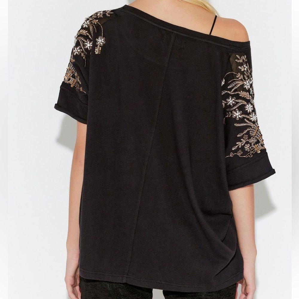 Free People We the Free Sparkle Daze Top- Washed Black
